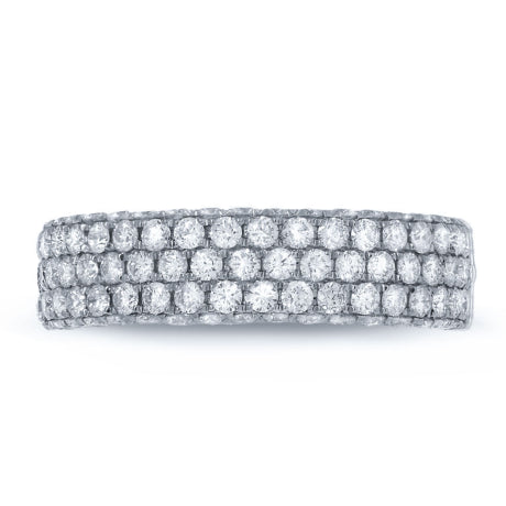 1.30ct 14k White Gold Diamond Lady's Pave Band Size 10.5