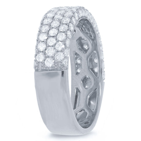 1.30ct 14k White Gold Diamond Lady's Pave Band Size 10.5