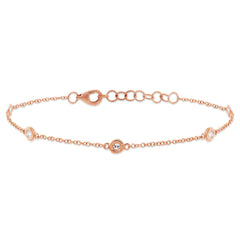 0.16ct 14k Rose Gold Diamonds by the Yard Bracelet