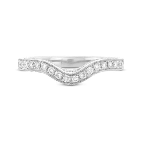 0.25ct 14k White Gold Diamond Shadow Band Size 9.75