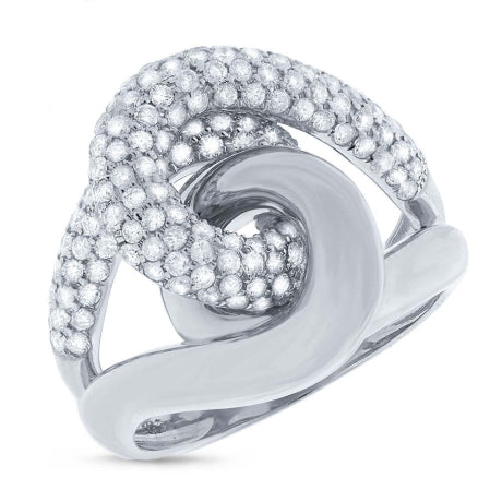 1.52ct 14k White Gold Diamond Knot Ring Size 6.5