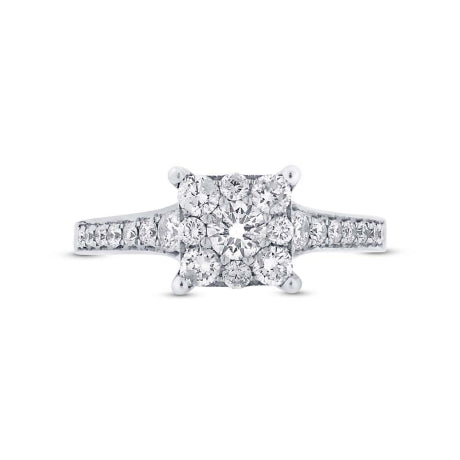 0.83ct 14k White Gold Diamond Lady's Ring Size 8.5