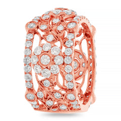 2.74ct 14k Rose Gold Diamond Flower Lady's Ring