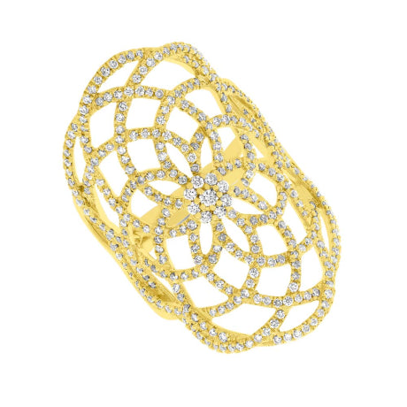 1.15ct 14k Yellow Gold Diamond Lace Lady's Ring