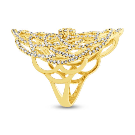 1.15ct 14k Yellow Gold Diamond Lace Lady's Ring