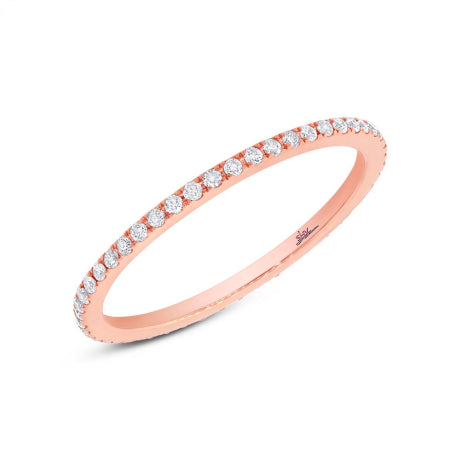 0.21ct 14k Rose Gold Diamond Eternity Band Size 5.5