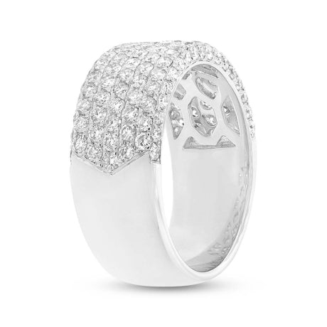1.63ct 14k White Gold Diamond Lady's Pave Band Size 6.5
