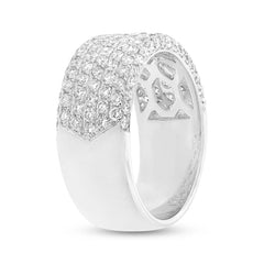 1.63ct 14k White Gold Diamond Lady's Pave Band Size 6.5