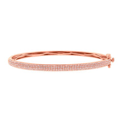 0.71ct 14k Rose Gold Diamond Pave Bangle