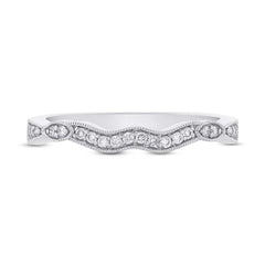 0.12ct 14k White Gold Diamond Lady's Band Size 4.5