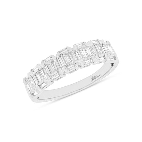 0.53ct 14k White Gold Diamond Baguette Lady's Band Size 5.5