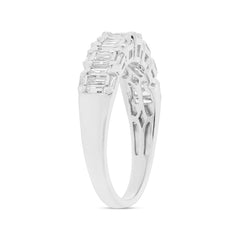 0.53ct 14k White Gold Diamond Baguette Lady's Band Size 5.5