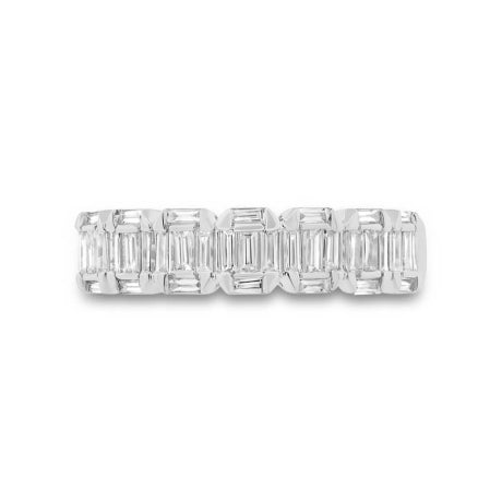 0.53ct 14k White Gold Diamond Baguette Lady's Band Size 5.75