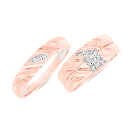 0.28ct 14k Rose Gold Diamond Trio Set