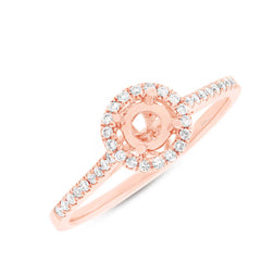 0.19ct 14k Rose Gold Diamond Semi-mount Ring