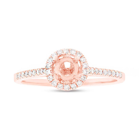 0.19ct 14k Rose Gold Diamond Semi-mount Ring
