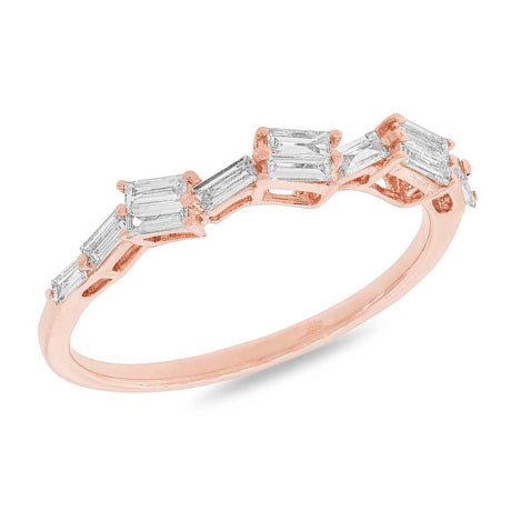 0.36ct 14k Rose Gold Diamond Baguette Lady's Band