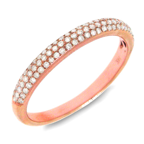 0.30ct 14k Rose Gold Diamond Lady's Pave Band Size 9.5