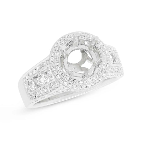 1.42ct 14k White Gold Diamond Semi-mount Ring