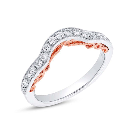0.31ct 14k Two-tone Rose Gold Diamond Shadow Band Size 6.5
