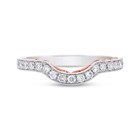 0.31ct 14k Two-tone Rose Gold Diamond Shadow Band Size 6.5
