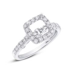 0.56ct 14k White Gold Diamond Semi-mount Ring Size 6.5