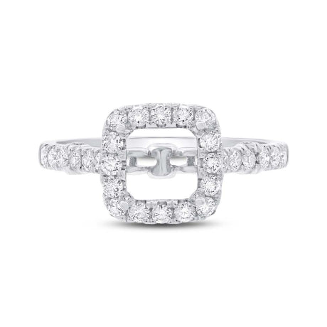 0.56ct 14k White Gold Diamond Semi-mount Ring Size 6.5