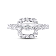 0.56ct 14k White Gold Diamond Semi-mount Ring Size 6.5