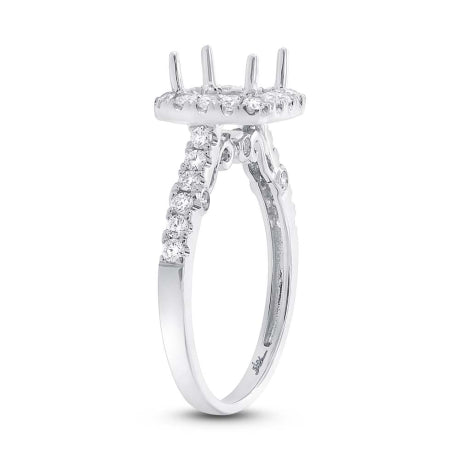 0.56ct 14k White Gold Diamond Semi-mount Ring Size 6.5