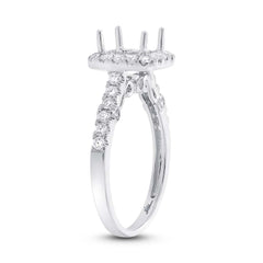 0.56ct 14k White Gold Diamond Semi-mount Ring Size 6.5
