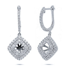 0.55ct 14k White Gold Diamond Semi-mount Earring