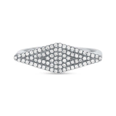 0.25ct 14k White Gold Diamond Pave Lady's Ring Size 9.25