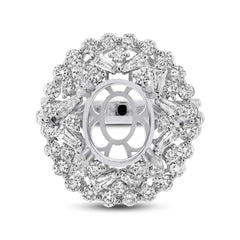 2.97ct 18k White Gold Diamond Semi-mount Ring Size 6.5