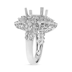 2.97ct 18k White Gold Diamond Semi-mount Ring Size 6.5
