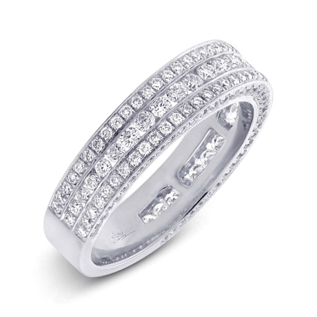 1.30ct 14k White Gold Diamond Lady's Band Size 6