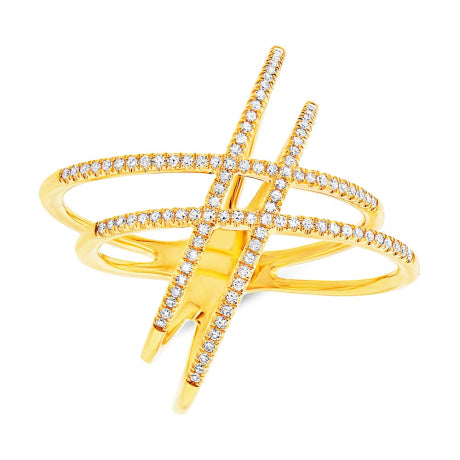 0.32ct 14k Yellow Gold Diamond Lady's Ring Size 7.5