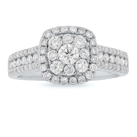0.97Ct 14k White Gold Diamond Engagment Ring Size 7.5
