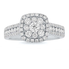 0.97Ct 14k White Gold Diamond Engagment Ring Size 7.5