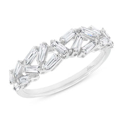 0.61ct 14k White Gold Diamond Baguette Lady's Band Size 8
