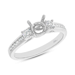 0.37ct 14k White Gold Diamond Semi-mount Ring for 1.25ct Center