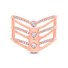 0.30ct 14k Rose Gold Diamond Lady's Ring Size 5.75