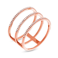 0.28ct 14k Rose Gold Diamond Lady's Ring Size 8.5