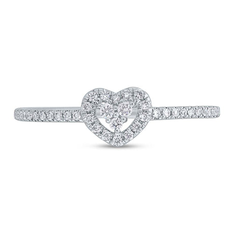 0.18ct 18k White Gold Diamond Heart Lady's Ring Size 8