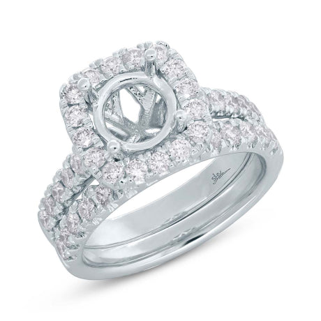 1.25ct 14k White Gold Diamond Semi-mount Ring 2-pc