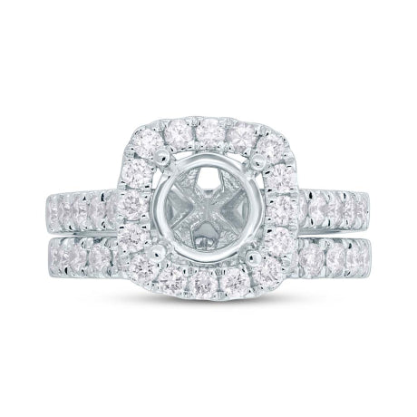 1.25ct 14k White Gold Diamond Semi-mount Ring 2-pc
