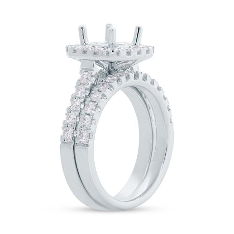 1.25ct 14k White Gold Diamond Semi-mount Ring 2-pc
