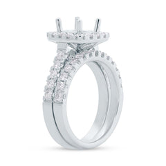 1.25ct 14k White Gold Diamond Semi-mount Ring 2-pc