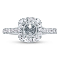 0.40ct 14k White Gold Diamond Semi-mount Ring