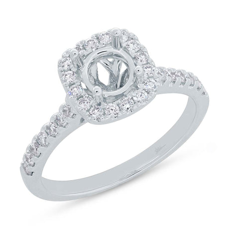 0.40ct 14k White Gold Diamond Semi-mount Ring Size 6.75