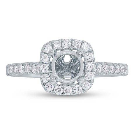 0.40ct 14k White Gold Diamond Semi-mount Ring Size 6.75